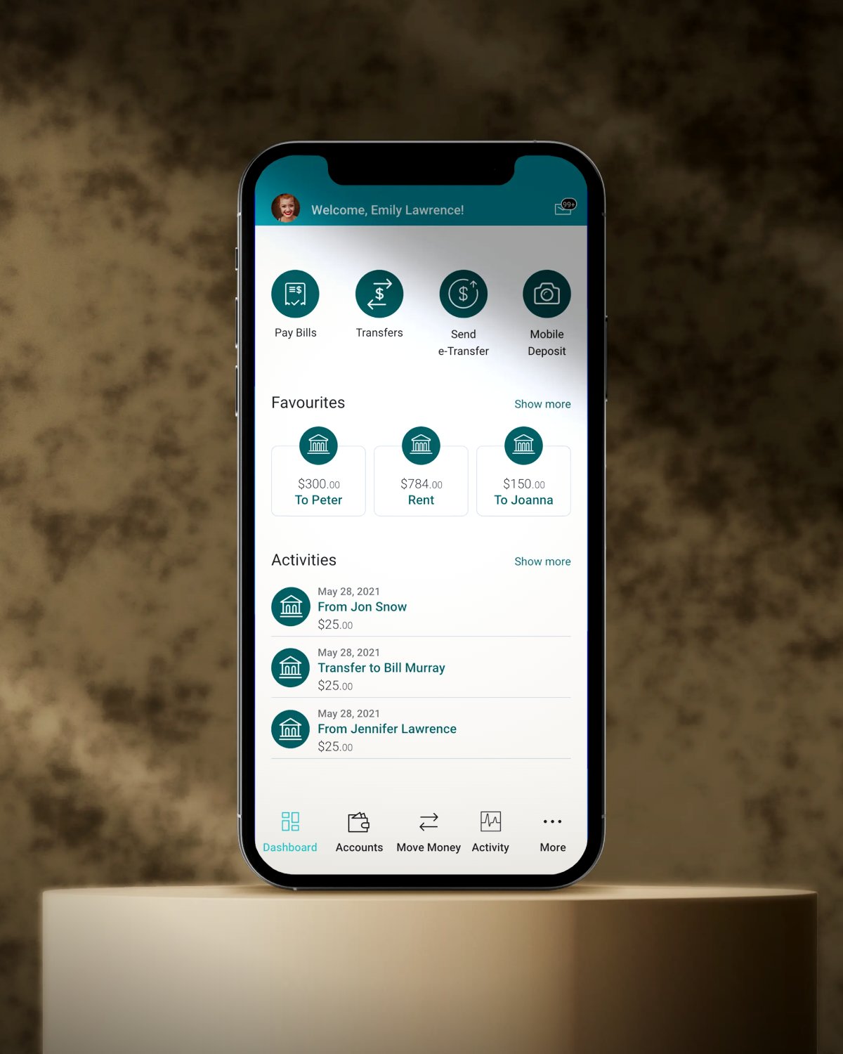 connectFirst rebranded accessible banking app shown on a phone
